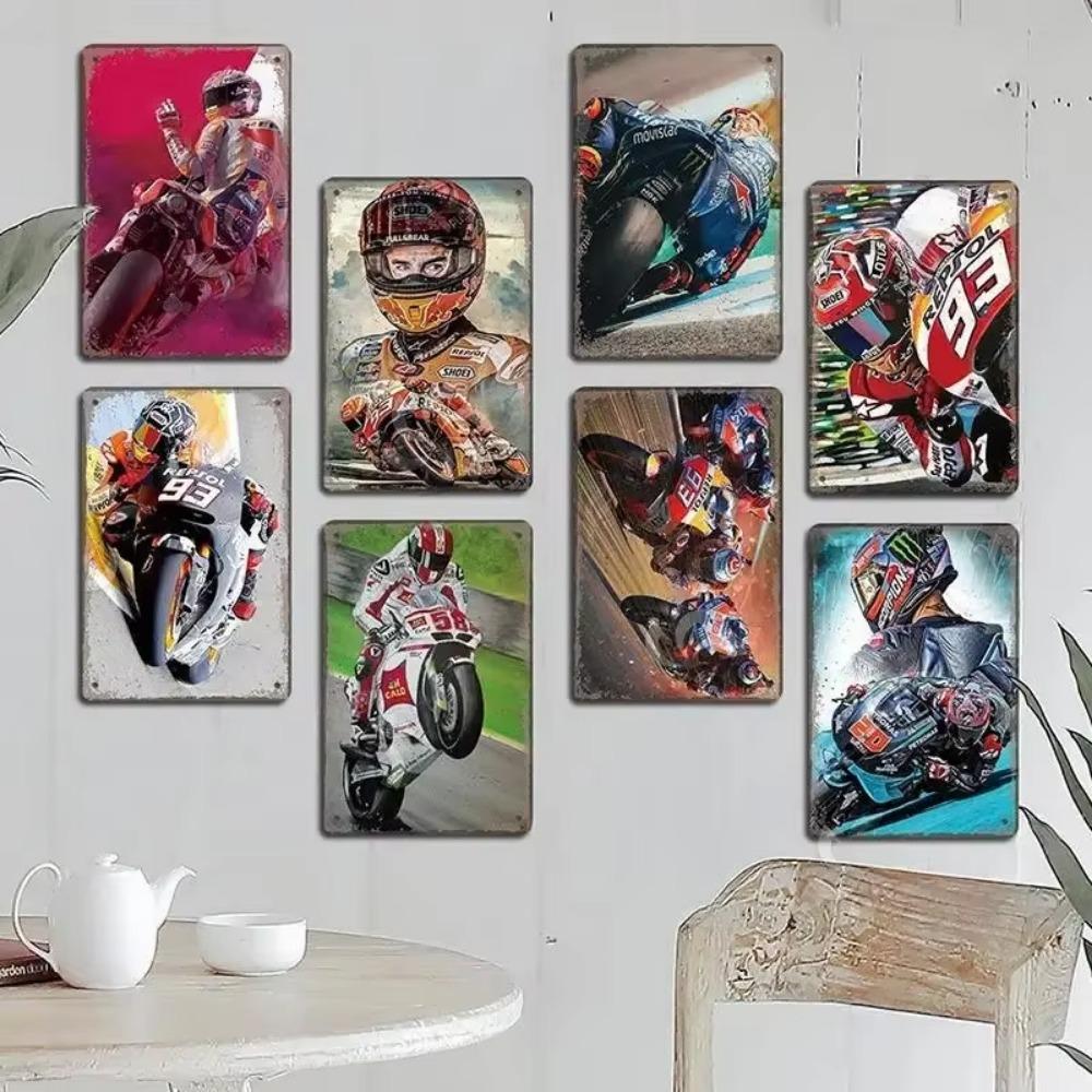 Vintage Metal Tin Signs Motor Sports Posters Decor Motorcycle Racing Retro Metal Plaque Wall Art Decor for Garage Bar