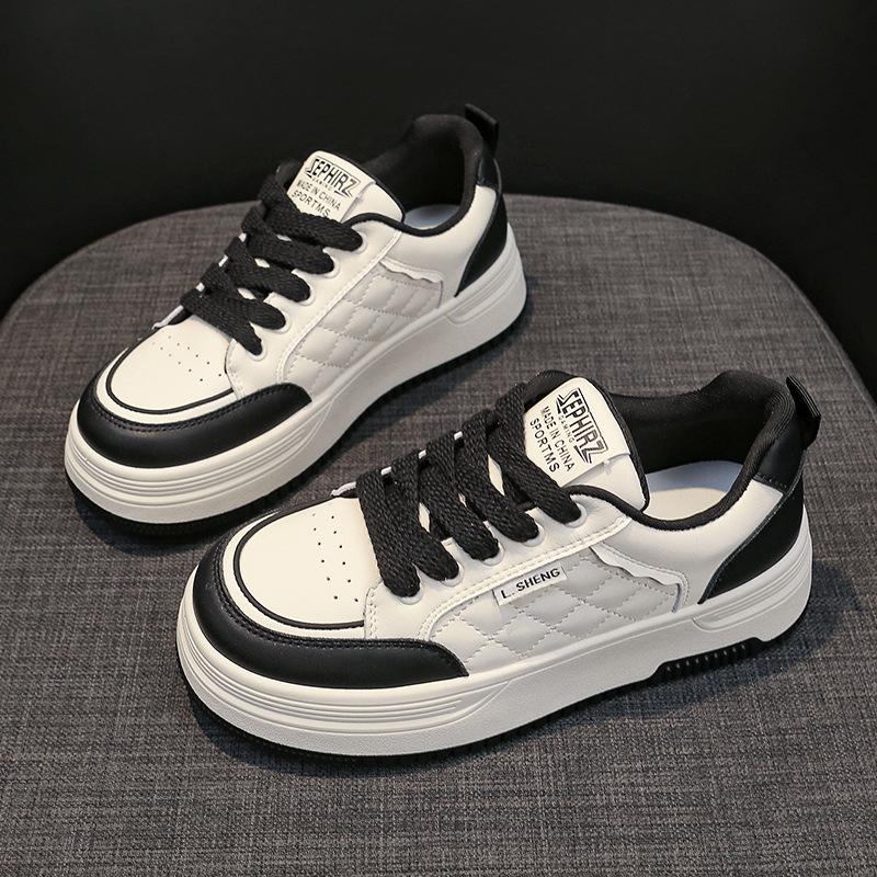 Platform white shoes women's shoes spring new versatile leather sports shoes women's casual shoes heightening board shoes