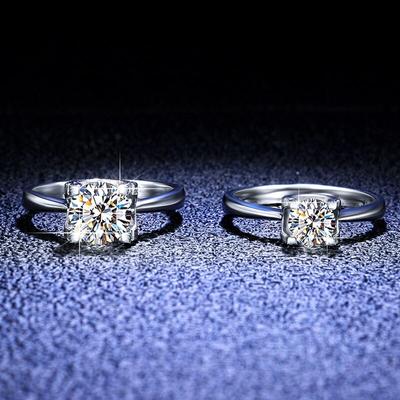 3 karátos D színű moissanite gyémánt esküvői gyűrűk nőknek, fehér arannyal bevont 925 sterling ezüst gyűrű finom ékszerek