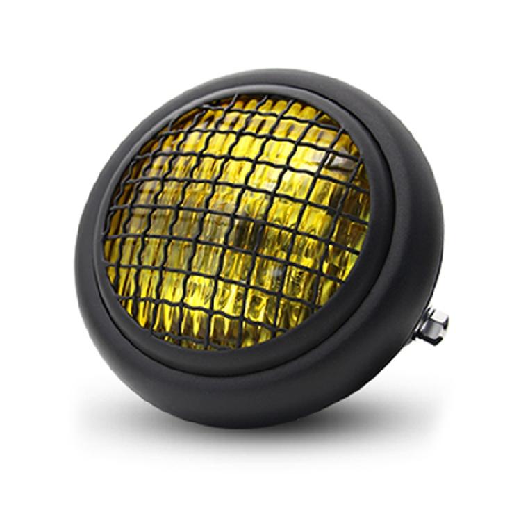 Retro Motorcycle Headlight Round Mesh Grill Mask Lampshade Round Lamp Dirt Bike