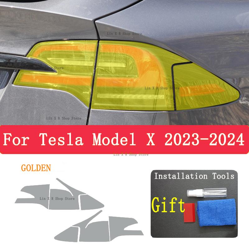 For TESLA Model X  2024 Car Exterior Headlight Anti-scratch Front Lamp Tint TPU Protective Film Repair Accessories