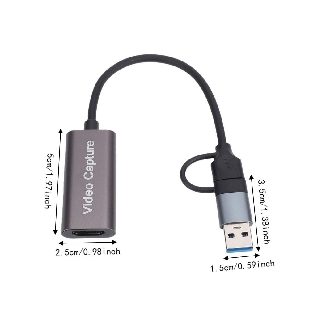 USB Type Game Capture Device 1080P 60FPS HD to USB Adapter Compact Video Capture Card Recording