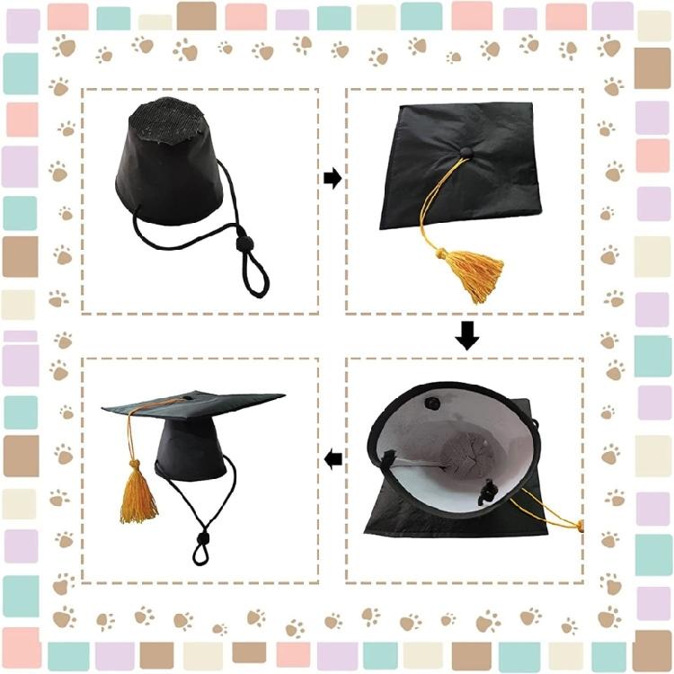Pet Graduation Hat Birthday Parties Supply Hat Adjusting Belt Cat Bachelor Hat