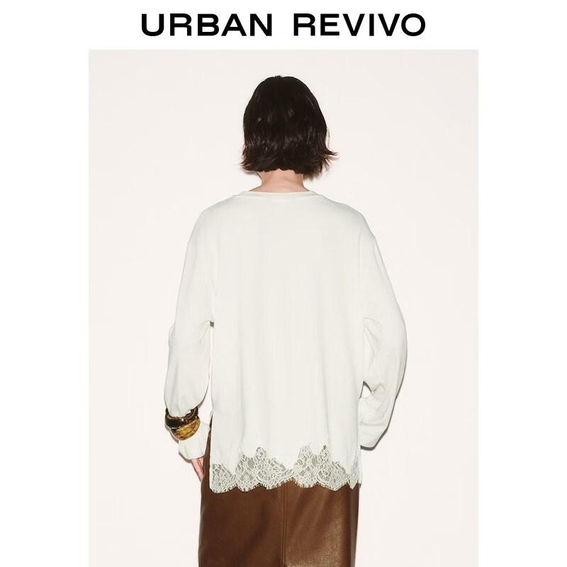 UR 2026 Spring Lace Patchwork Oversized T-shirt