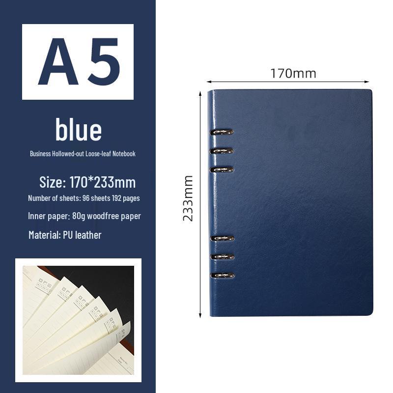 Business Loose-Leaf Notebook with Removable B5 Notepad - Custom Logo Office Meeting Minutes Book Customizable