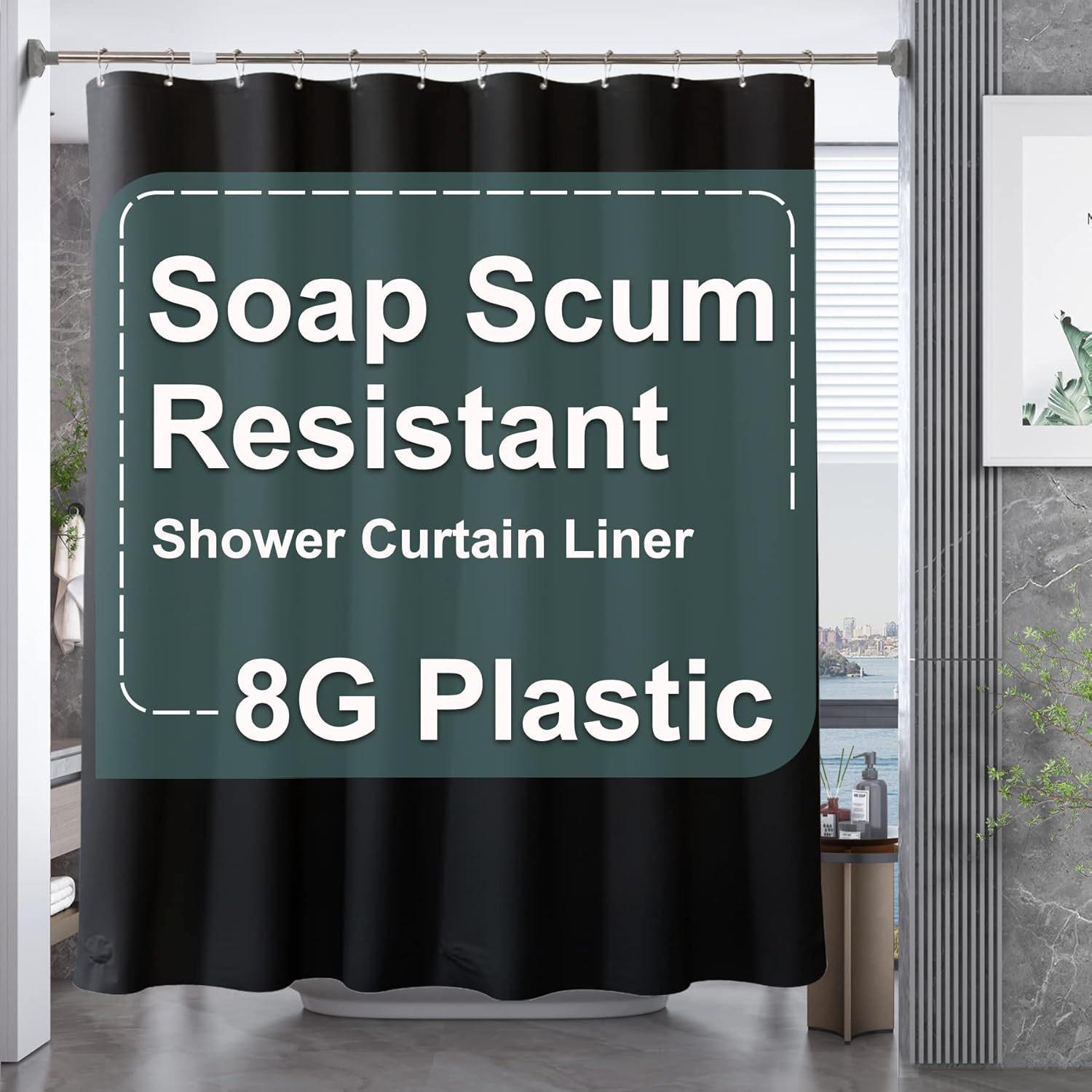 

Transparent PEVA Shower Curtain Liner with Rustproof Grommets and 3 Magnets - Waterproof & Lightweight 12 Metal Hooks