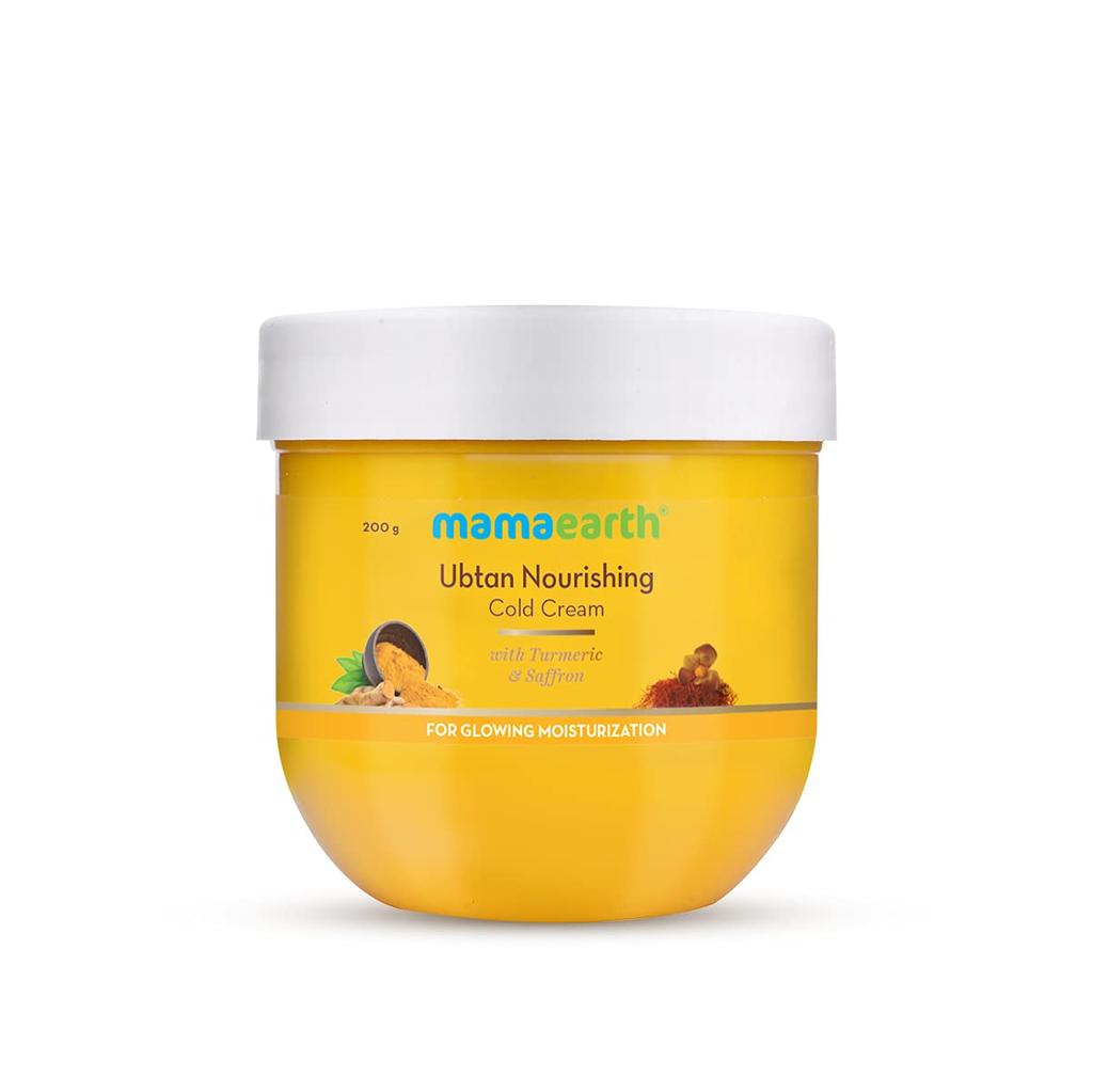 Mamaearth Ubtan Cold Cream With Turmeric & Saffron For Glowing Moisturized Skin 200g Pack Of 1