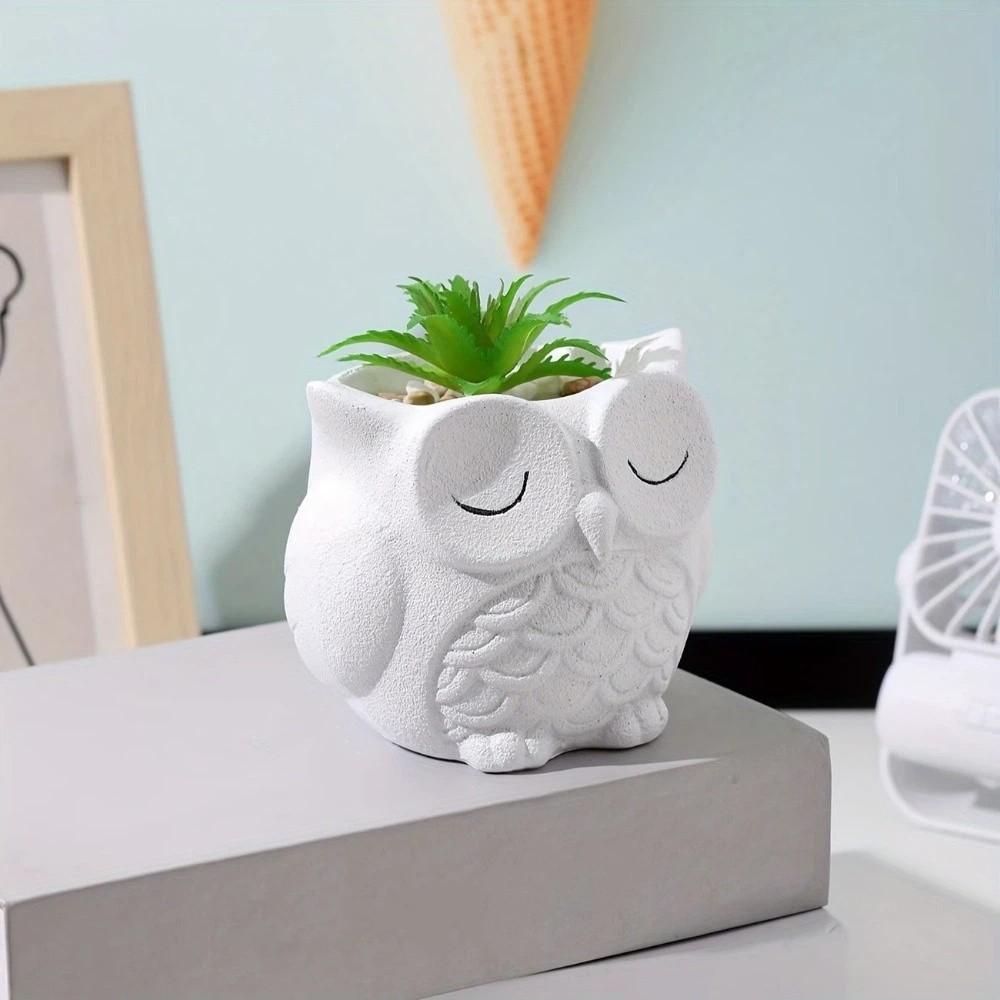 Ceramics Succulent Pot Cute Cactus Pot Unique Owl Planter  Balcony