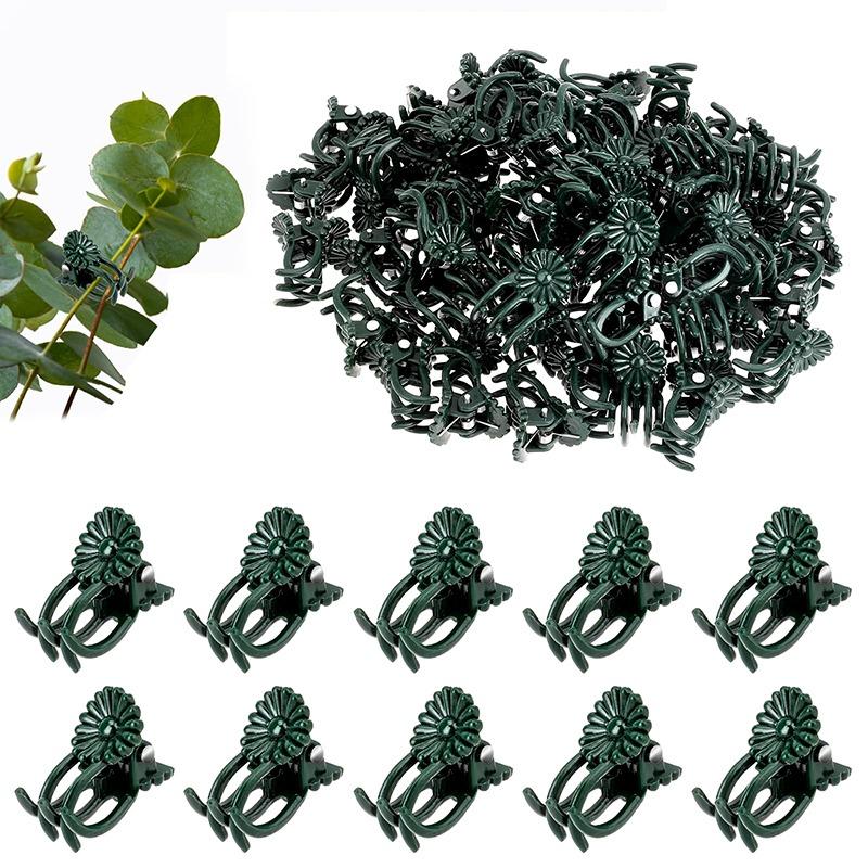 100/200PCS Orchid Stem Clip Plant Support Vine Plastic Clips Flower Grow Upright Branch Clamping Garden Plant Support Clips NEW