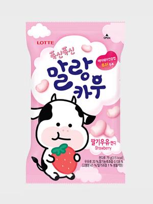 Lotte žvýkačková bonbónová jahodové mléko Mallangcow, 79 g