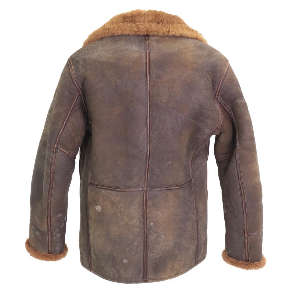 RRL Domestic Genuine Shearling Toggle Mouton Leather Coat M BrownUsed