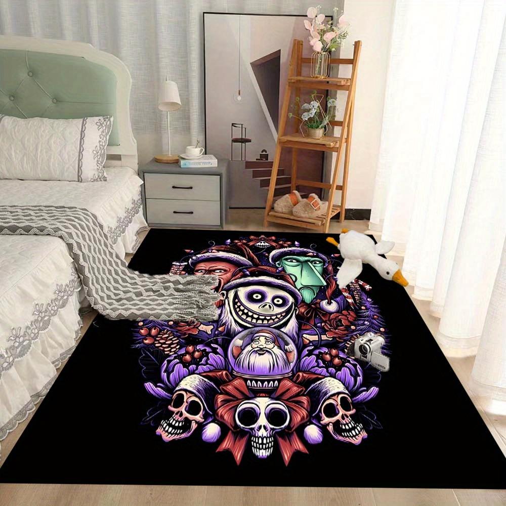 1pz Tappeto L'Incubo Prima di Natale, Tappeto per Zona, Camera da Letto e Sala Giochi Durevole, Resistente alle Macchie e Facile da Pulire, Soggiorno