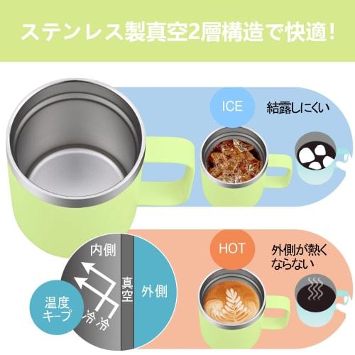 Livole Vacuum Insulated Mug, Hot & Cold Insulated, Stainless Steel Mug with Lid, Coffee Cup, Vacuum Mug, Double-Walled Thermos, Shatterproof, with Str