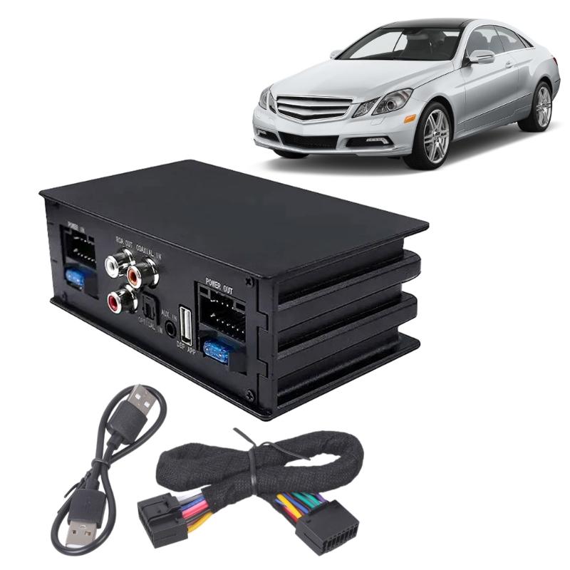 4x50W Car Amplifier with 16 Pin Cable Digital Signal Processor Car Amplifier AUX Optical Coaxial Input