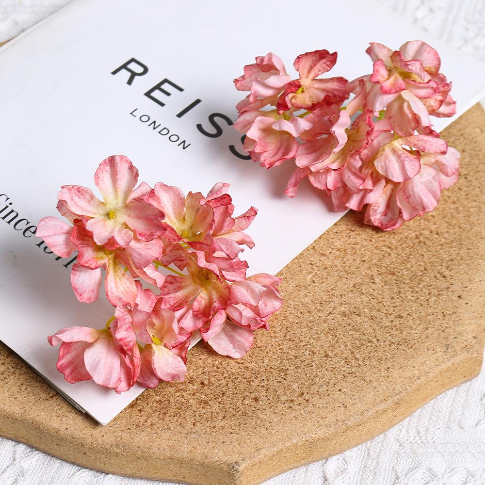 Künstliche Hortensienblüten mit verbrannten Rändern: Seide DIY Antiker Stil Hanfu Kopfschmuck Zubehör