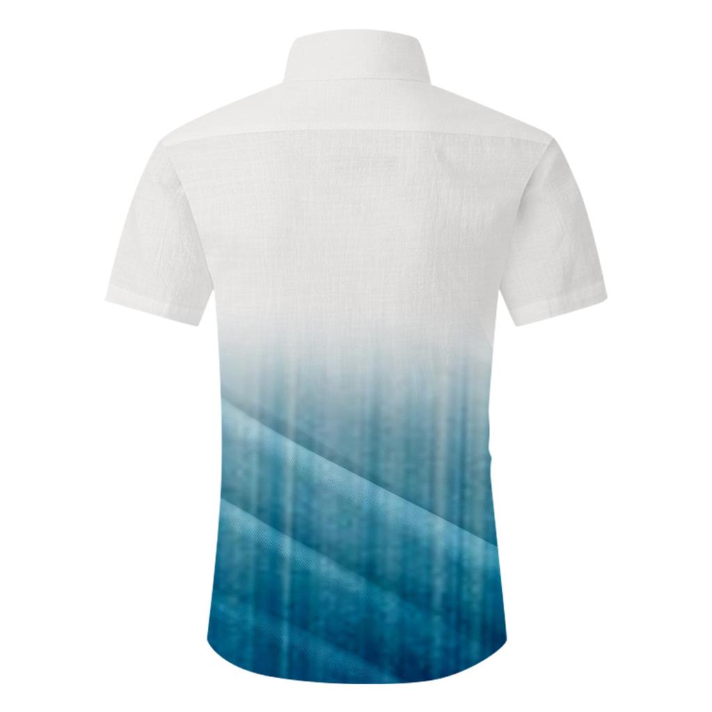 Men'S Casual Lapel Gradient Beach Holiday Wear Men'S Fashion Shirt