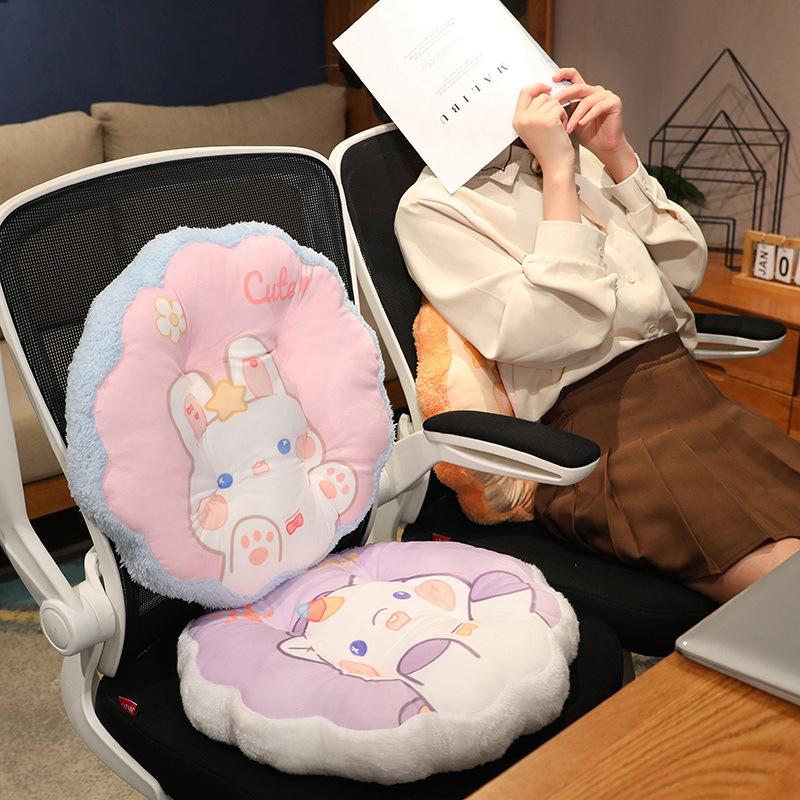 Girl Heart Cute Children'S Chair Seat Cushion Student Classroom Plush Warm Fart Cushion Winter Office Backrest Chair Cushion