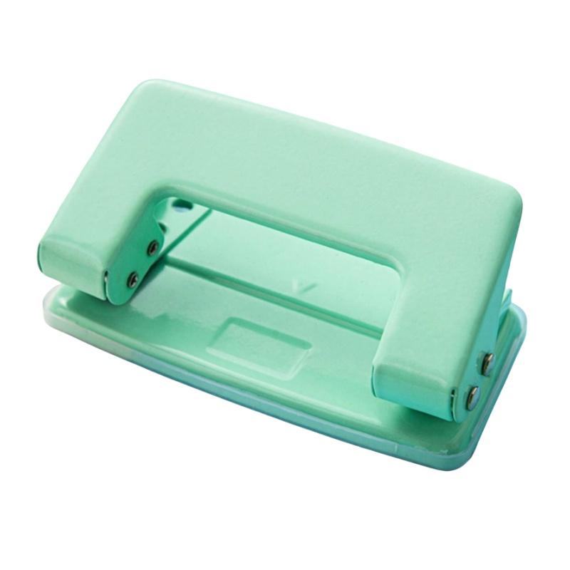 1pc, Solid Color Double Hole Punch, Portable Manual Hole Punch, Suitable For Office Binding Supplies, School Diary Scrapbook