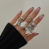 Vintage Boho Shell Pearl Starfish Open Rings For Women New Trendy Gold Color Irregular Geometric Knuckle Ring Party Jewelry Gift