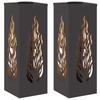 Solar LED Path Light 2 Pcs Black Cold Rolled Steel