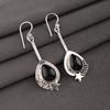 Natural Black Tourmaline Gemstone Silver Earrings 2.5" Handmade Jewelry For Her VEE-6-24