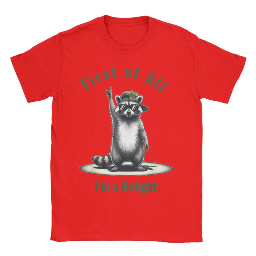 First of All I'm A Delight Cotton T Shirt for Mens Beach Basic T-Shirts O-Neck Hip Hop Tee Shirt Oversized Pattern Clothing