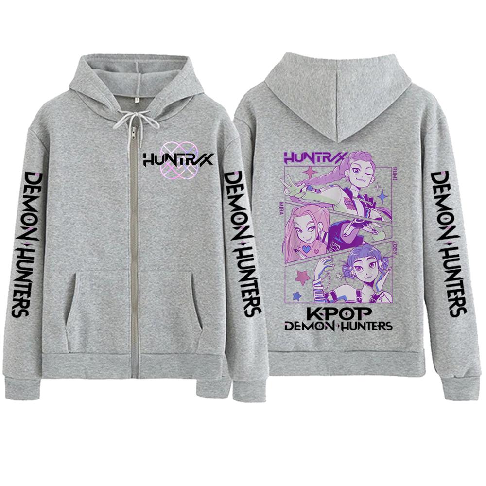 

Anime K-Pop Demon Hunters Zipper Hoodie Harajuku Pullover Tops Streetwear Sweatshirt XXXL