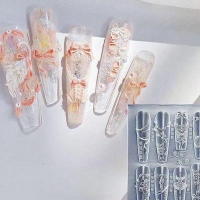 Schleife Ballerinas 3D Silikon Nagelkunstform DIY Nagelkunst Dekoration Transparente Schnitzvorlage Maniküren Designwerkzeug