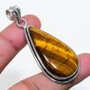 Natural Tiger Eye Gemstone Handmade 925 Sterling Silver Pendant 2.17" AP-14721