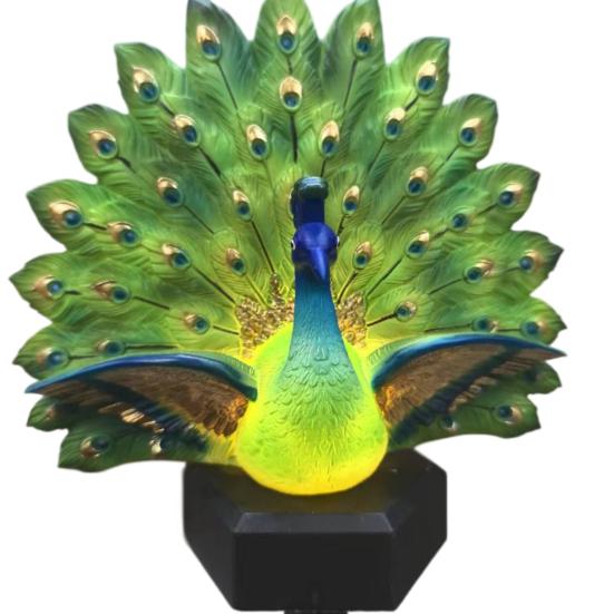 Outdoor Waterproof Metal Decor Solar Peacock Garden Statue, Lighted Sculpture, Art Sculptures LED Light for Patio Lawn Yard Pathway Decoration Stakes