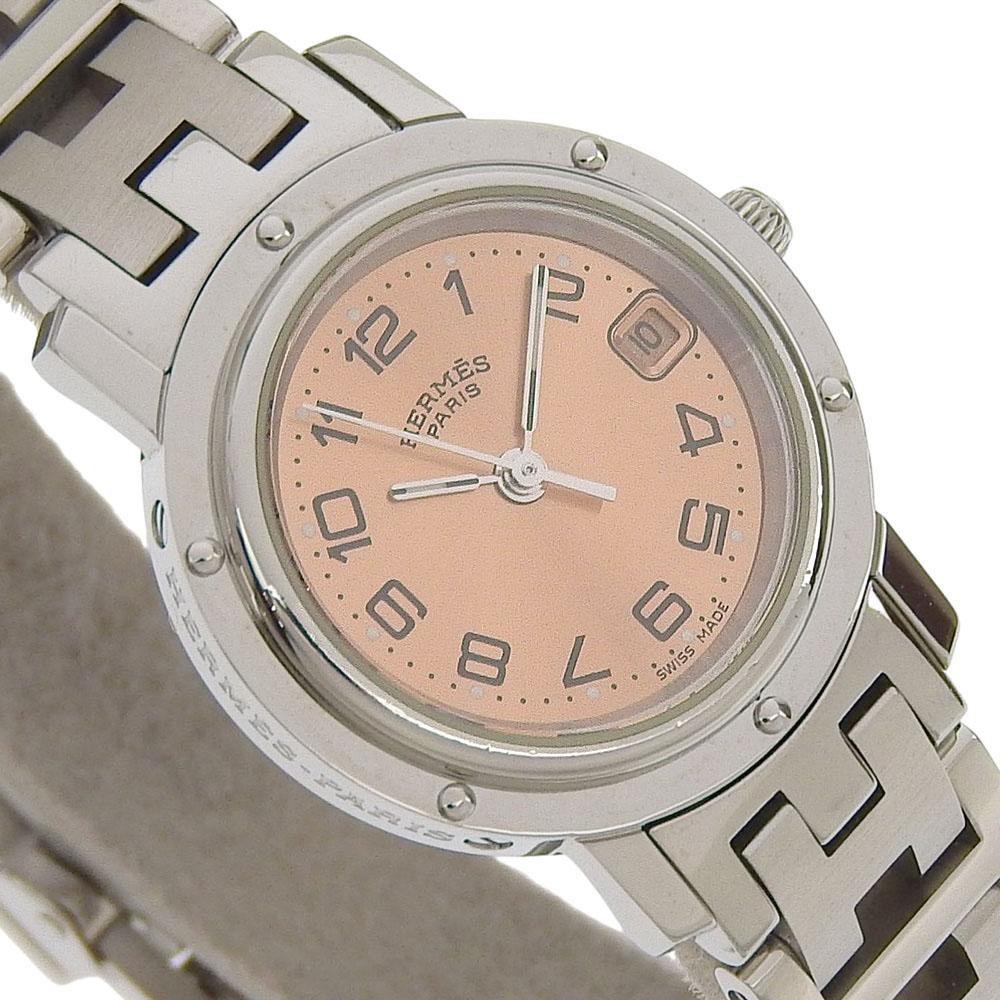 HERMES Clipper Watches CL4.210 BrownDial Stainless Steel Quartz Analog display Women Used