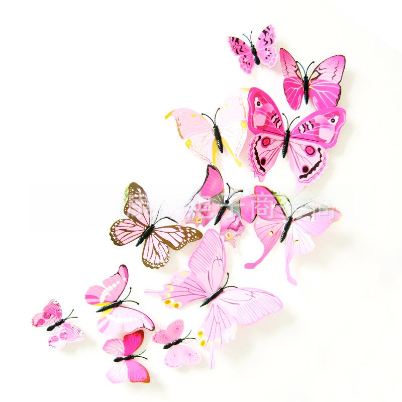 3D Butterfly Wall Stickers – 12 Sets for Bedroom, Living Room, or Wedding Decor
