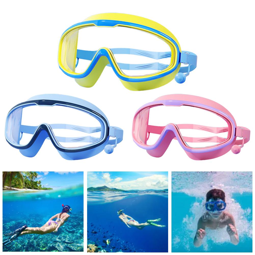 Kids Swim Goggles Anti Fog Swimming Goggles Waterproof HD Swim Glasses UV Protection Swimming Goggles for Diving Snorkeling