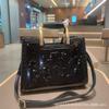 Luxury Genuine Leather Tote Bag Women Fashionable With Rhinestones Sequins Chain Large Capacity Soft