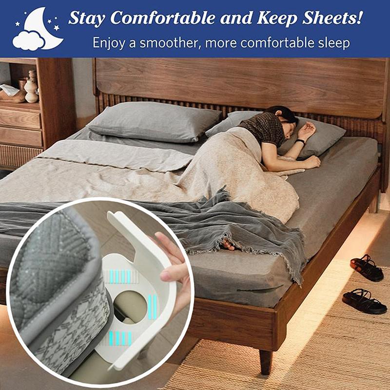 Universal Bedsheet Corner Tightener Clips Invisible Bedspread Secure Holder With Heavy-Duty Mattress Straps Sheets Slot Locks