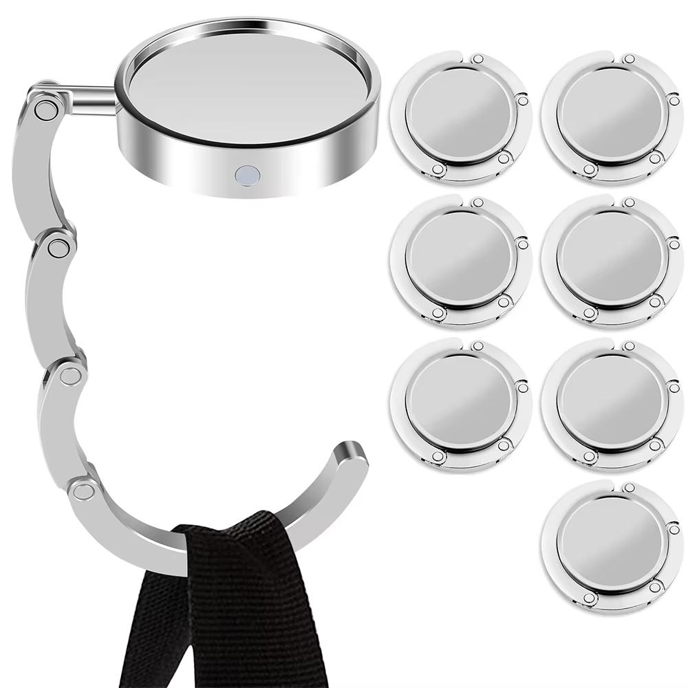 4/8Pcs Handbag Hooks Folding Metal Table Bag Holders Portable Purse Hangers Unique Parts Accessories Multipurpose Non-Slip Hooks