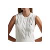 Polo Ralph Lauren Einfarbiger Ärmelloser Strickpullover Damenpullover Weiß 211959295-001