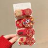 4Pcs New Year Plush Pony Hairpin Atmosphere BB Clip Cute Cartoon Year Of The Horse Hair Clips Red Series Hair Accessories Gifts