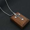 Black Hollow Minimalism Street Style Cross Pendants Cross Necklaces Clavicle Chains Men Necklaces