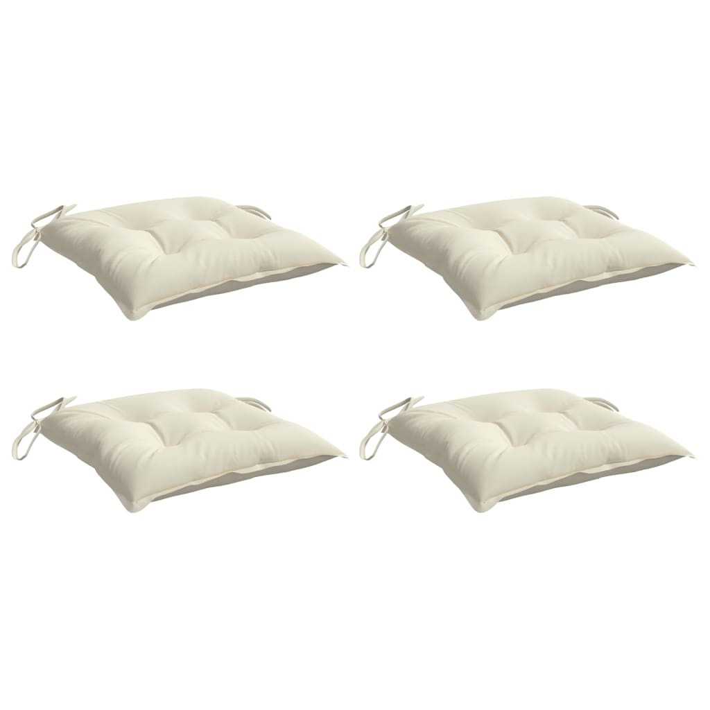 Chair Cushions 4 pcs Cream White 40 x 40 x 7 cm Oxford Fabric
