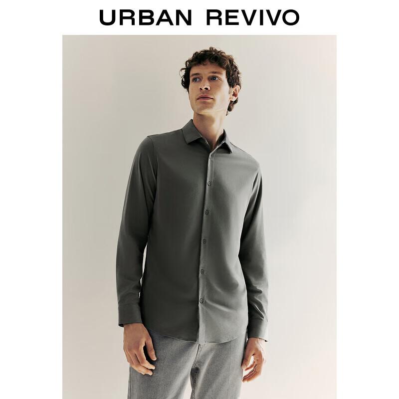 UR Men s Fashion Business Casual Short-Sleeve Lapel Shirt M