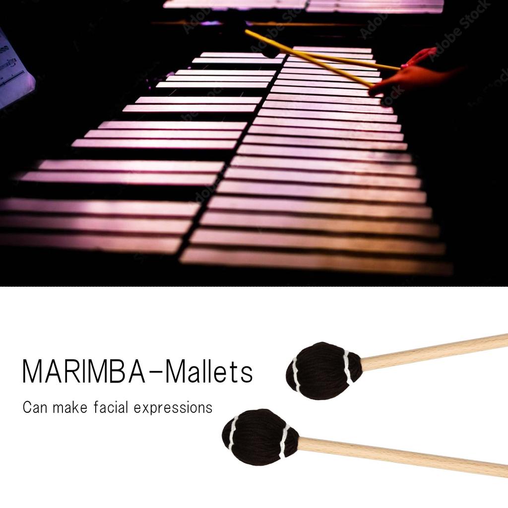 Marimba Estilo Prata Xilofone Macio Iniciante Prática Instrumento de Percussão & Baquetas, Baquetas, Fio, (Marrom escuro)