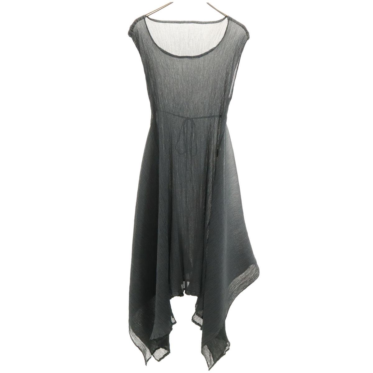 

ISSEY MIYAKE me No sleeve Pleated one piece F Charcoal gray Women Used