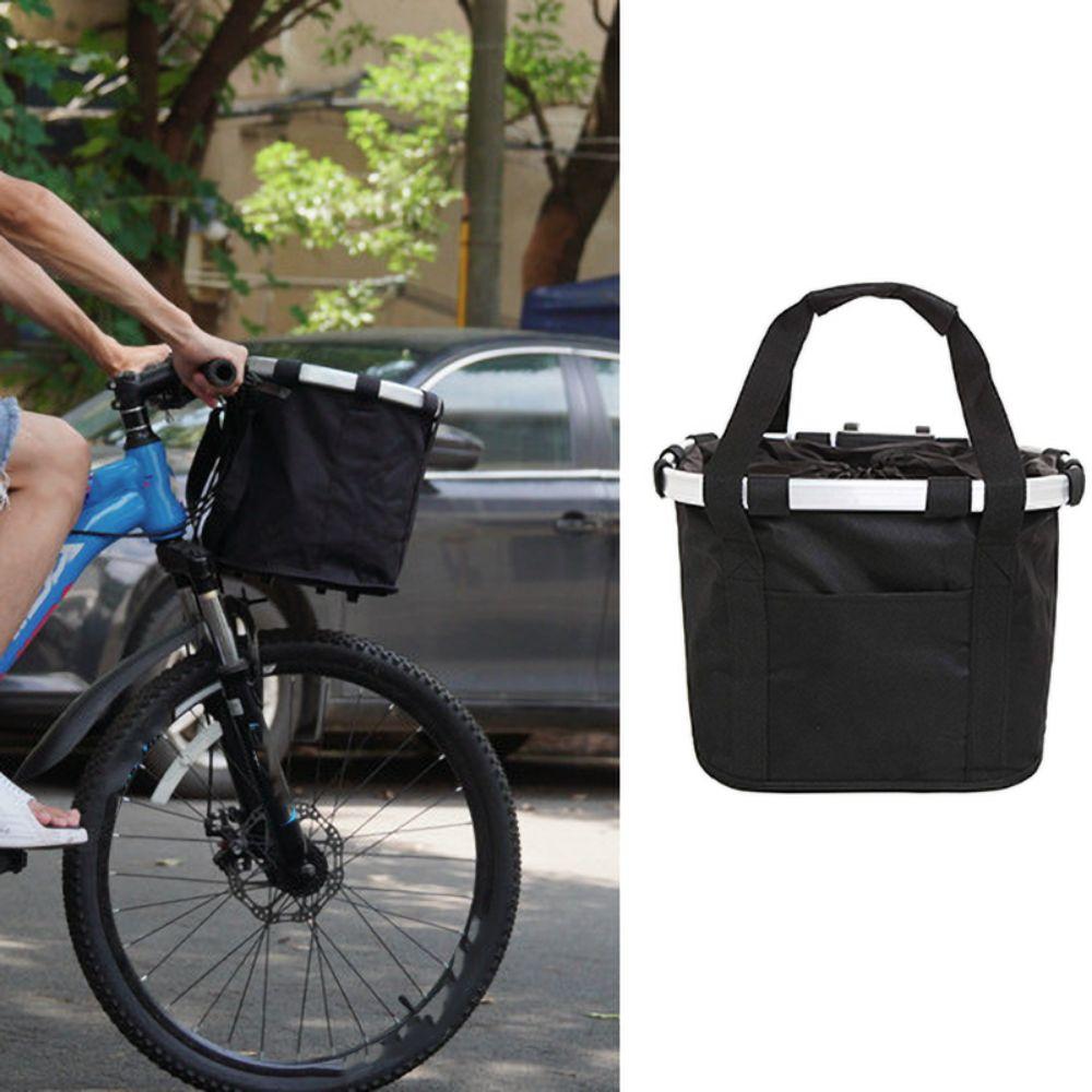 Aluminum Zinc Zinc Alloy Frame Bicycle Front Basket Foldable Mountain Bike Bags  Grocery Shopping