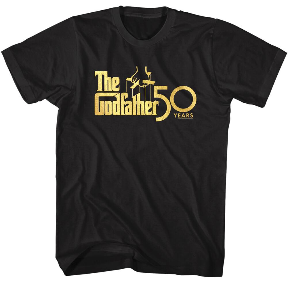 Godfather 50 Years Men T Shirt Anniversary Mafia Movie 1972 Gold Finish M