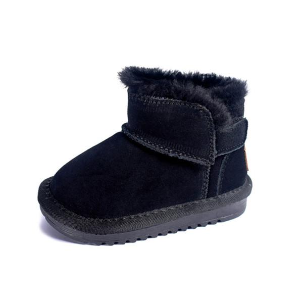 Winter  Baby Snow Boots Leather Thick Plush Warm Toddler Kids Shoes  Little Girls Boys Boots EU 15-25