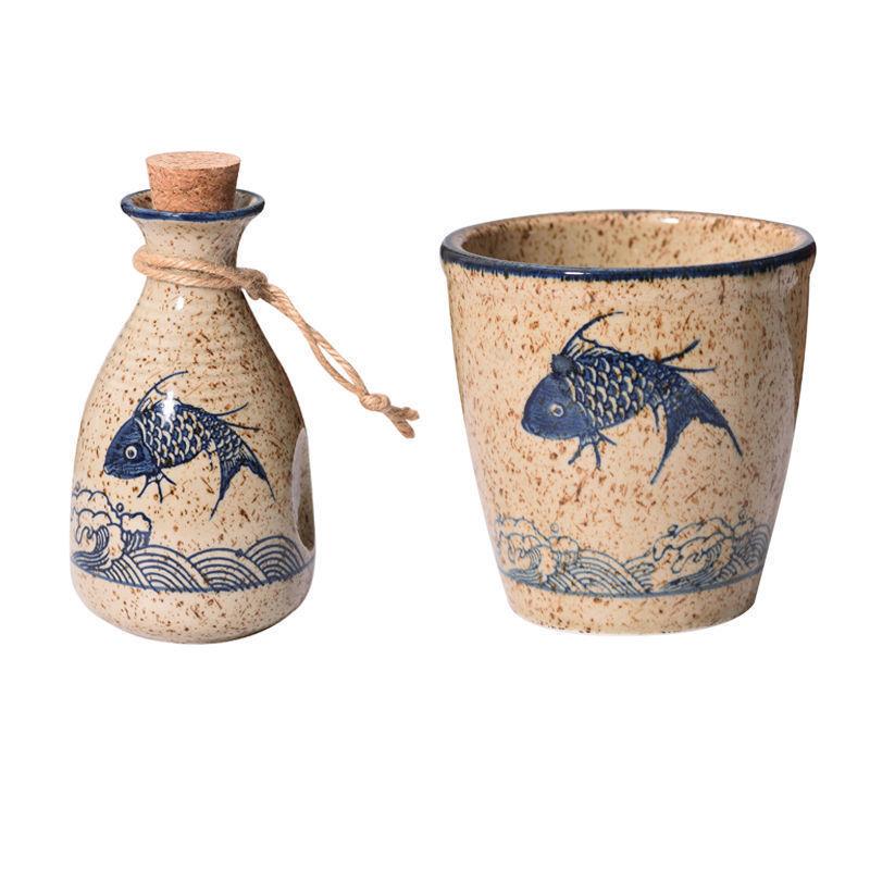 Wine Warmer Japanese Ceramic Sake Pot Set Household Small Wine Cup Traditional Handmade Wine Pot Accessories Shochu Cup Set 2025