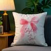 Korean Trendy Bow Pillow Case Plush Fabric Soft Double Sided Print Home Sofa High Quality Cushion Cover Throw