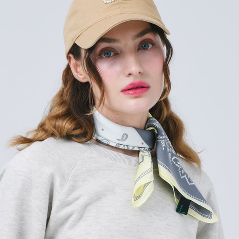 DOYOUKNOWMC ALL SEASON Square Paisley Yellow Petite Scarf