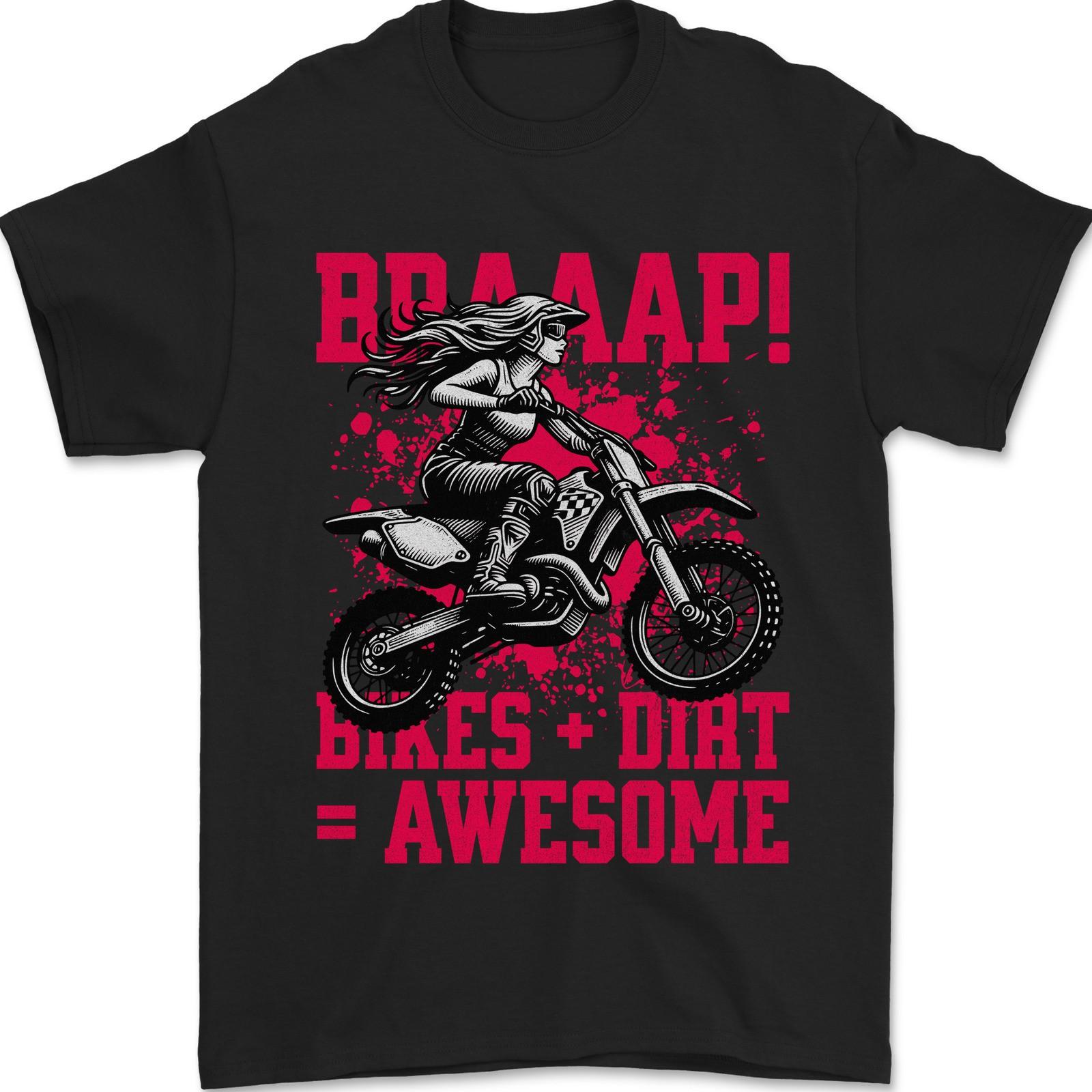 Braaap Awesome Motocross MotoX Dirt Bike Female Mens T-Shirt 100% Cotton XL